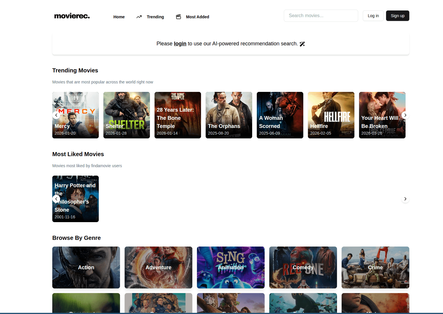 Screenshot of Findamovie